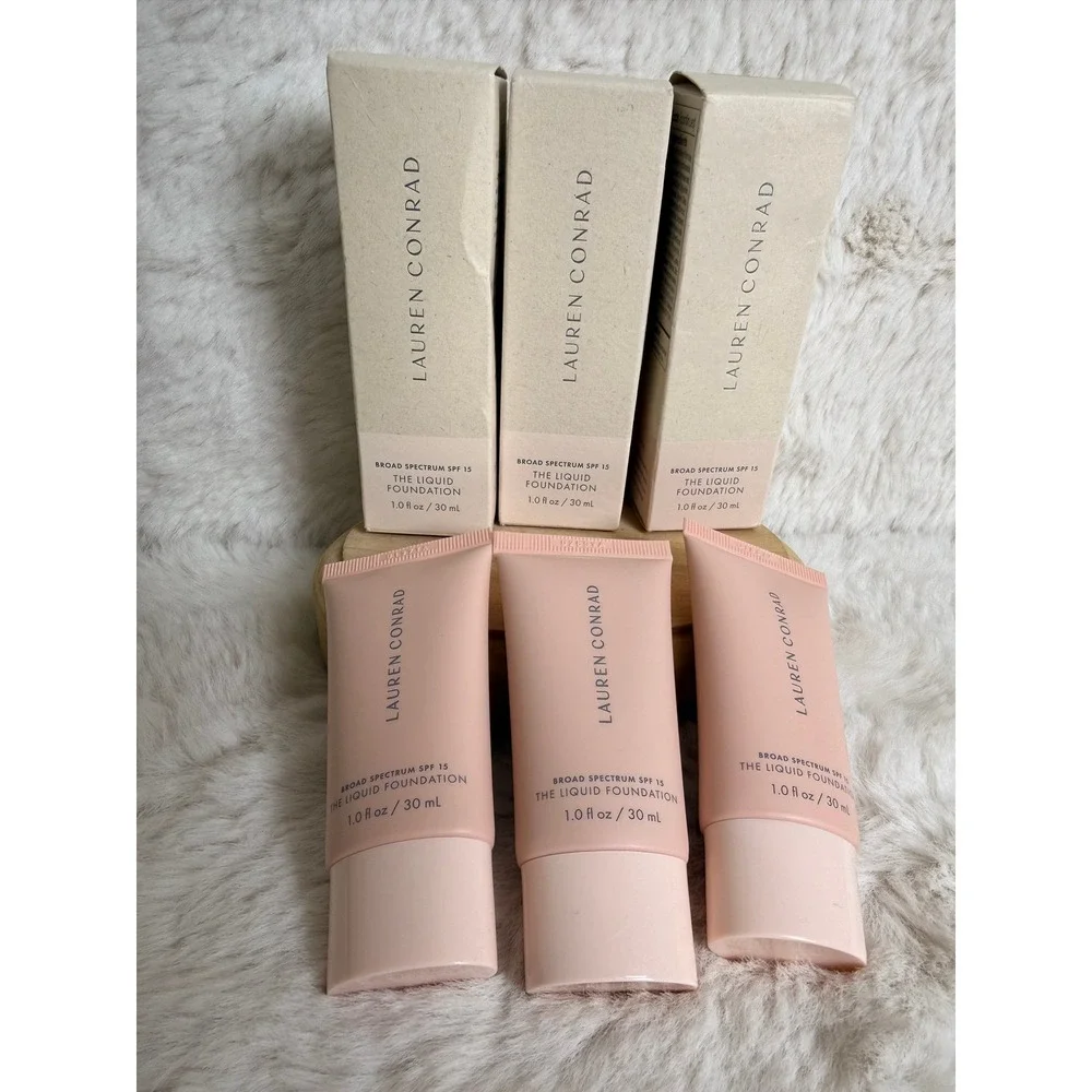 Lot of 3 Lauren Conrad The Liquid Foundation‎ SPF 15 New Sealed Shades 6.0 & 7.0